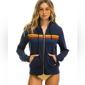 5 stripe hoodie in navy aviator nation